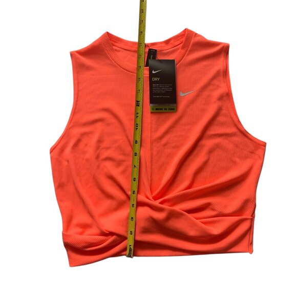 Nike Women’s Dri Fit Training Twist Crop Top Tank Athletic Ribbed Shirt- L- NWT - Picture 6 of 11
